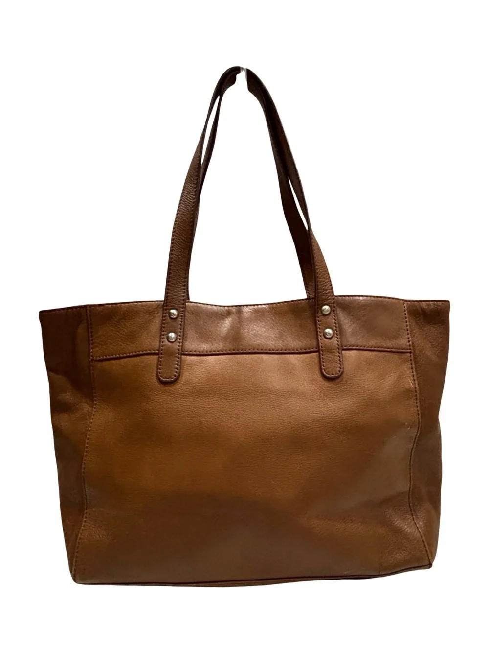 Vintage Fossil Cognac Brown Leather Tote